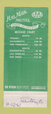 Matchbook Cover - Hal Mar Motel Delano CA 30 Stick