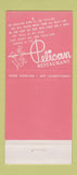 Matchbook Cover - Pelican Restaurant Clearwater Beach FL 30 Stick