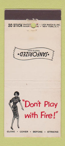 Matchbook Cover - Sanforized Clothes girlie 30 Stick