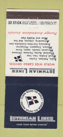 Matchbook Cover - Isthmian Lines Shipping 30 Stick