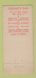 Matchbook Cover - Cossie's Corner Restaurant Allentown PA 30 Stick