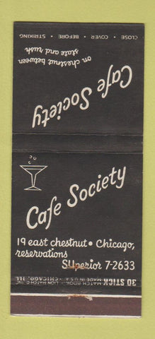 Matchbook Cover - Cafe Society Chicago IL 30 Stick