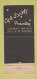 Matchbook Cover - Cafe Society Chicago IL 30 Stick