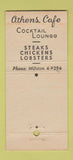 Matchbook Cover - Athens Cafe Chicago IL lobster 30 Stick
