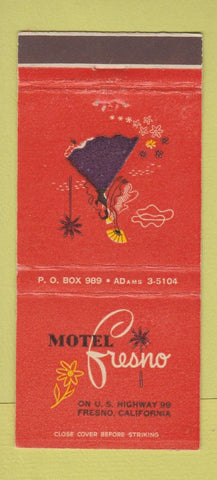 Matchbook Cover - Motel Fresno CA girlie 30 Stick