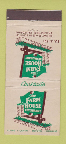 Matchbook Cover - The Farm House Restaurant Bakersfield CA 30 Stick