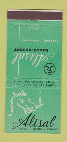Matchbook Cover - Alisal Ranch Resort Solvang CA 30 Stick