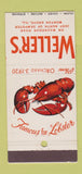 Matchbook Cover - Weller's Restaurant Morton Grove IL lobster 30 Stick