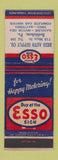 Matchbook Cover - Esso oil gas Hess Supply Bethlehem PA