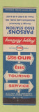 Matchbook Cover - Parsons' Esso oil gas Mountain Lake Park MD