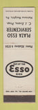 Matchbook Cover - Plaza Esso oil gas Natrona Heights PA CJ Evans