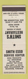 Matchbook Cover - Smith Esso oil gas Roanoke VA restaurant