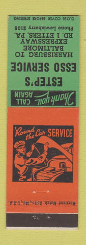 Matchbook Cover - Estep's Esso oil gas Etters PA