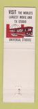 Matchbook Cover - Universal Studios Movies WEAR