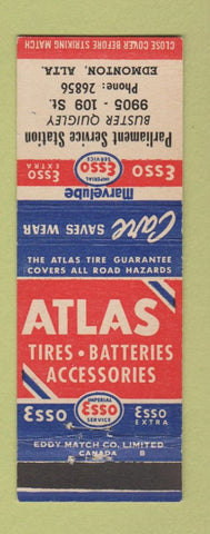 Matchbook Cover - Parliament Esso oil gas Edmonton AB