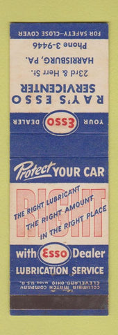 Matchbook Cover - Ray's Esso oil gas Harrisburg PA