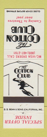 Matchbook Cover - Cotton Club Movie Offer 1984