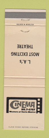 Matchbook Cover - Cinema Movies Los Angeles CA WEAR