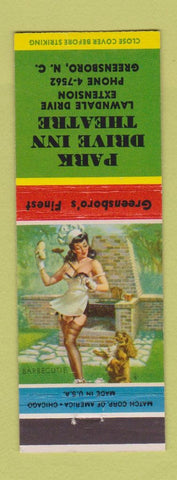 Matchbook Cover - Park Drive Inn Movie Theatre in Greensboro NC pinup