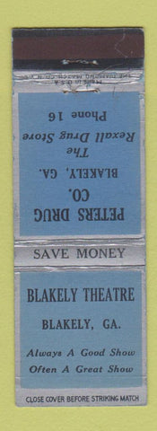 Matchbook Cover - Blakely Thatre Movies GA Peters Drug low phone #