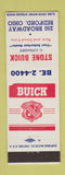 Matchbook Cover - Stone Buick Bedford OH