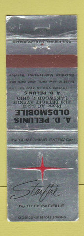 Matchbook Cover - AD Pelunis Oldsmobile Lakewood OH Starfire WEAR