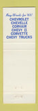 Matchbook Cover - Quality Chevrolet 1965 Union MO