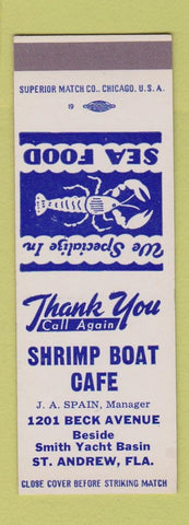Matchbook Cover - Shrimp Boat Cafe St Andrew FL SAMPLE