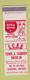Matchbook Cover - Town and Country Drive In Lebanon IN SAMPLE