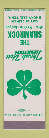 Matchbook Cover - The Shamrock Knoxville TN SAMPLE