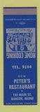 Matchbook Cover - Pete's Restaurant Bangor ME SAMPLE