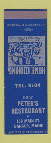 Matchbook Cover - Pete's Restaurant Bangor ME SAMPLE