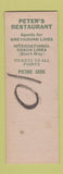 Matchbook Cover - Pete's Restaurant Bangor ME SAMPLE