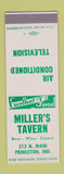 Matchbook Cover - Miller's Tavern Princeton IN SAMPLE