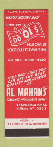 Matchbook Cover - Al Mahan's Appliances Omaha NE SAMPLE