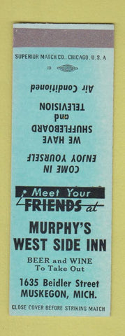 Matchbook Cover - Murphy's West Side Inn Muskegon MI SAMPLE