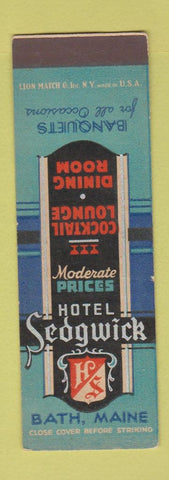 Matchbook Cover - Hotel Sedgwick Bath ME deco  SAMPLE