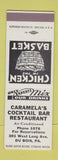 Matchbook Cover - Caramela's Restaurant Bar DuBois PA Chicken in Basket SAMPLE