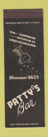 Matchbook Cover - Patty's Bar Milwaukee WI SAMPLE