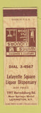 Matchbook Cover - Lafayette Square Liquor Lexington KY SAMPLE