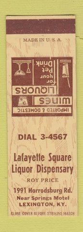 Matchbook Cover - Lafayette Square Liquor Lexington KY SAMPLE