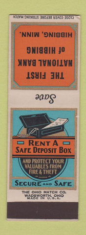 Matchbook Cover - First National Bank Hibbing MN SAMPLE