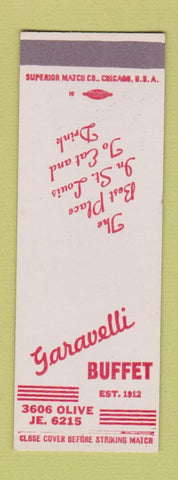 Matchbook Cover - Garavelli Buffet SAMPLE