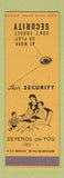 Matchbook Cover - Security Depends on Your eye SAMPLE