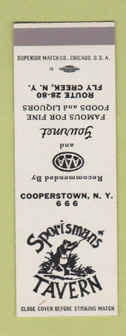 Matchbook Cover - Sportsman's Tavern Fly Creek NY SAMPLE