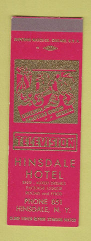 Matchbook Cover - Hinsdale Hotel NY low phone # SAMPLE