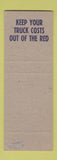 Matchbook Cover - Nu Truck Rental Bison City Cartage SAMPLE