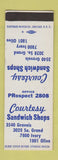 Matchbook Cover - Courtesy Sandwich Shops St Louis MO SAMPLE