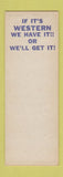Matchbook Cover - Jay Griffith Boot Company Abilene TX Cowboy SAMPLE