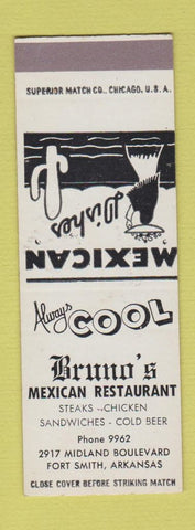 Matchbook Cover - Bruno's Mexican Restaurant Fort Smith AR SAMPLE